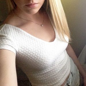 White Lace Detailed Crop Tee